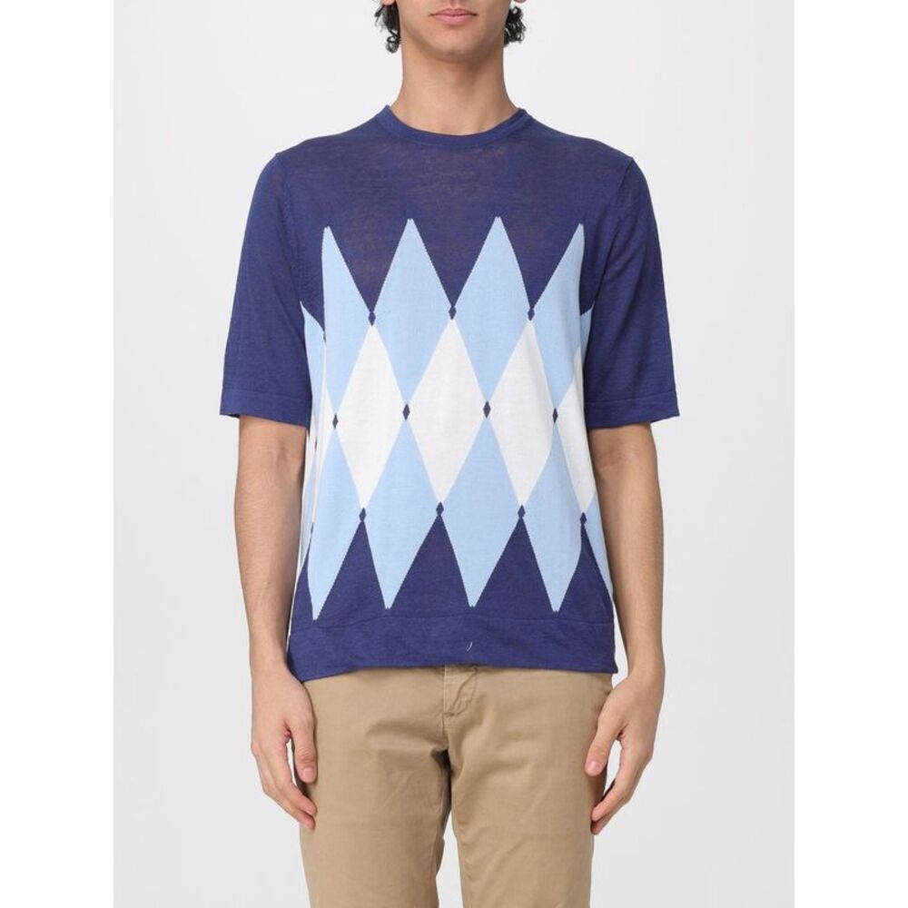 Ballantyne Men Ballantyne Diamond Pattern Cotton And Linen Knit